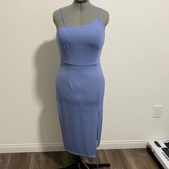 Women's Sexy Spaghetti Strap Split Hem Party Cocktail Dress Bodycon Wedding - Picture 1 of 6